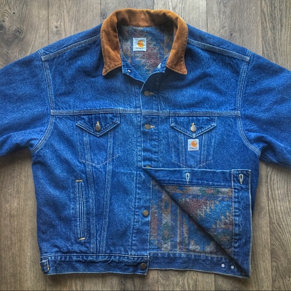 Carhartt Other - Vintage Carhartt Aztec Print Blanket Denim Jacket